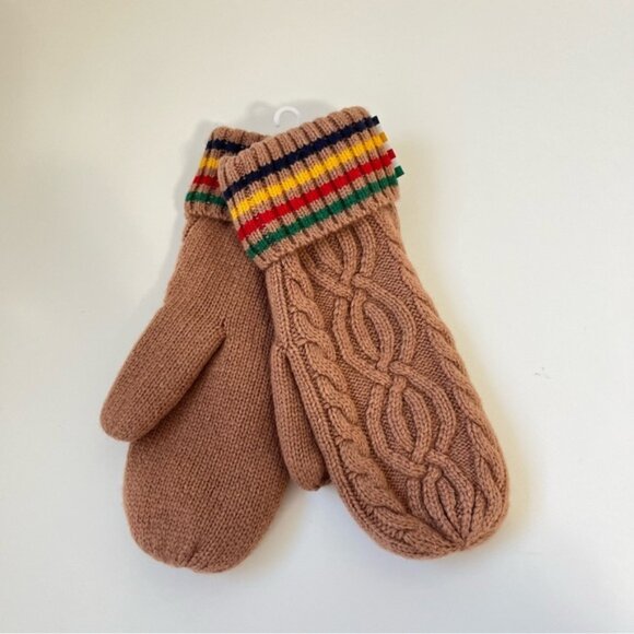 BRAND NEW Hudson’s Bay Company Stripes Cashmere Wool blend Mittens - Picture 1 of 6